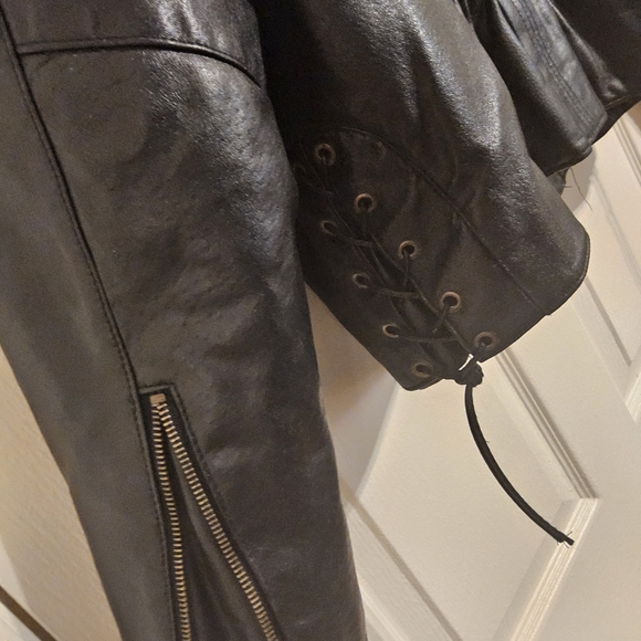 Women's USA Bikers Dream Apparel Genuine Leather 3M Thinsulate Motorcycle Jacket - Picture 8 of 16